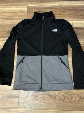 The North Face Women's Black and Gray Two-Tone Full-Zip Jacket Small